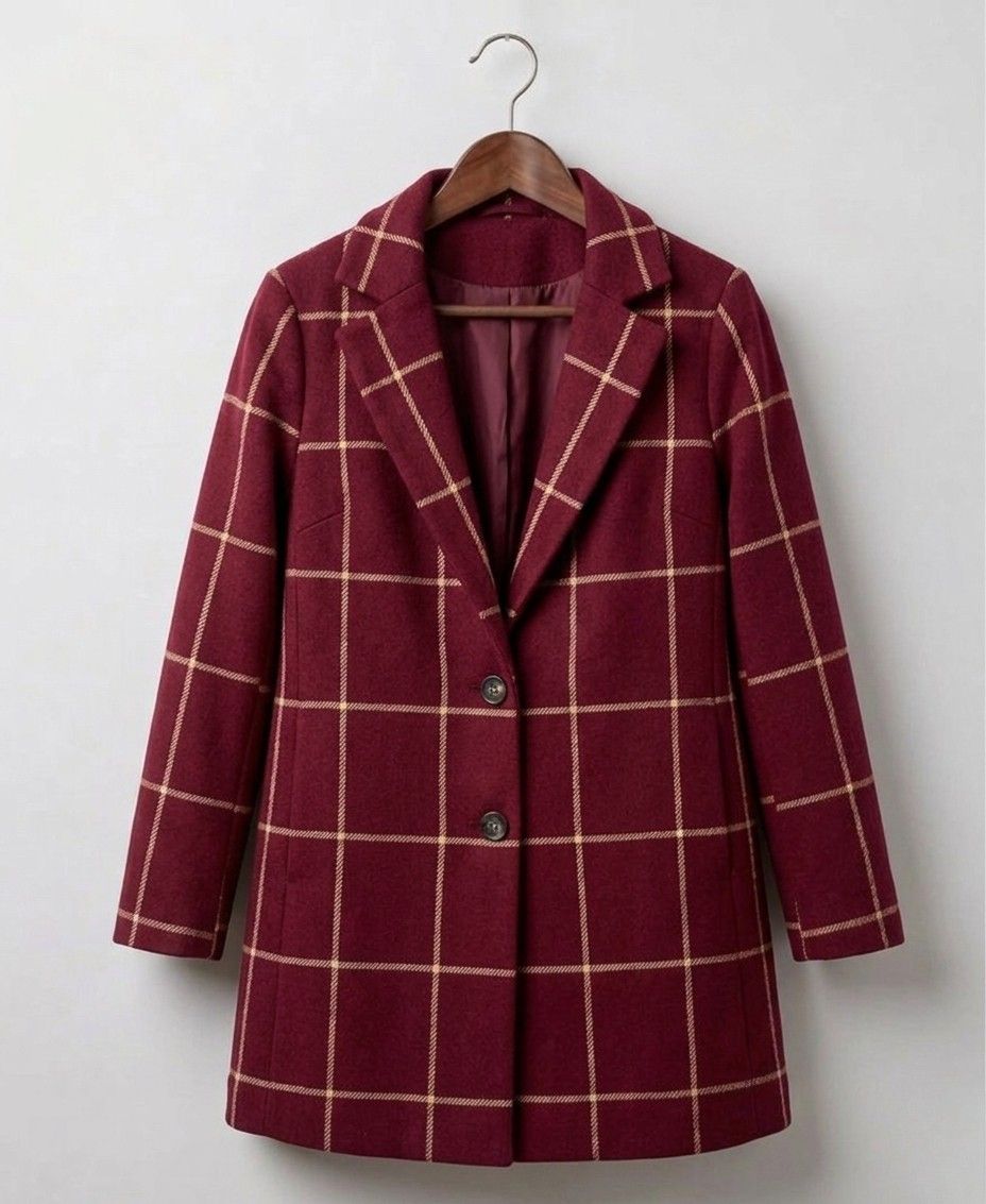 Margot long tweed plaid coat