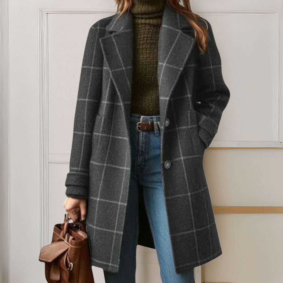 Margot long tweed plaid coat