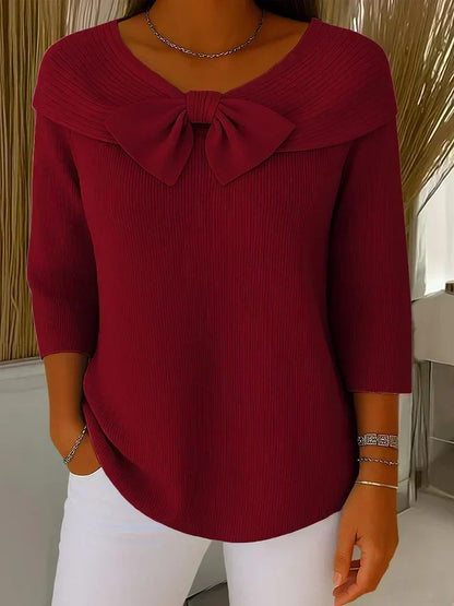 Marsha bow round-neck sweater