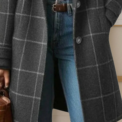 Margot long tweed plaid coat