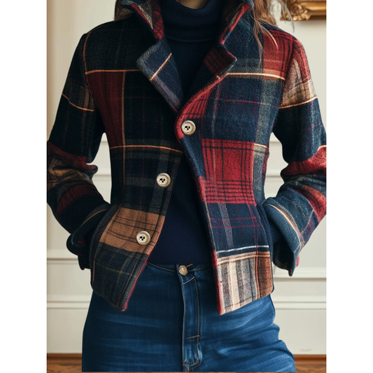 Natalie classic plaid jacket