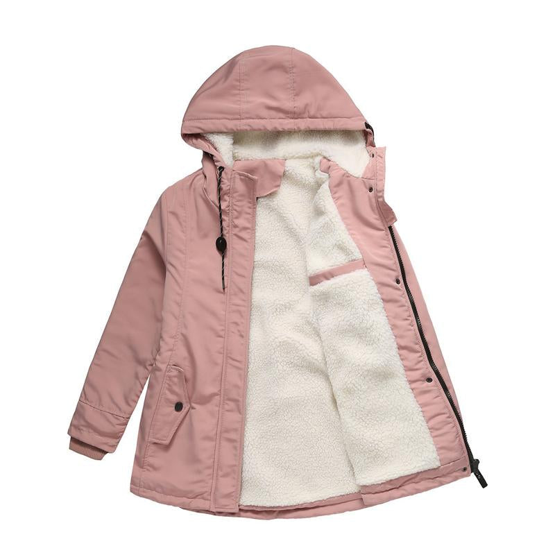 Amina thick hooded quilted-lined winter coat
