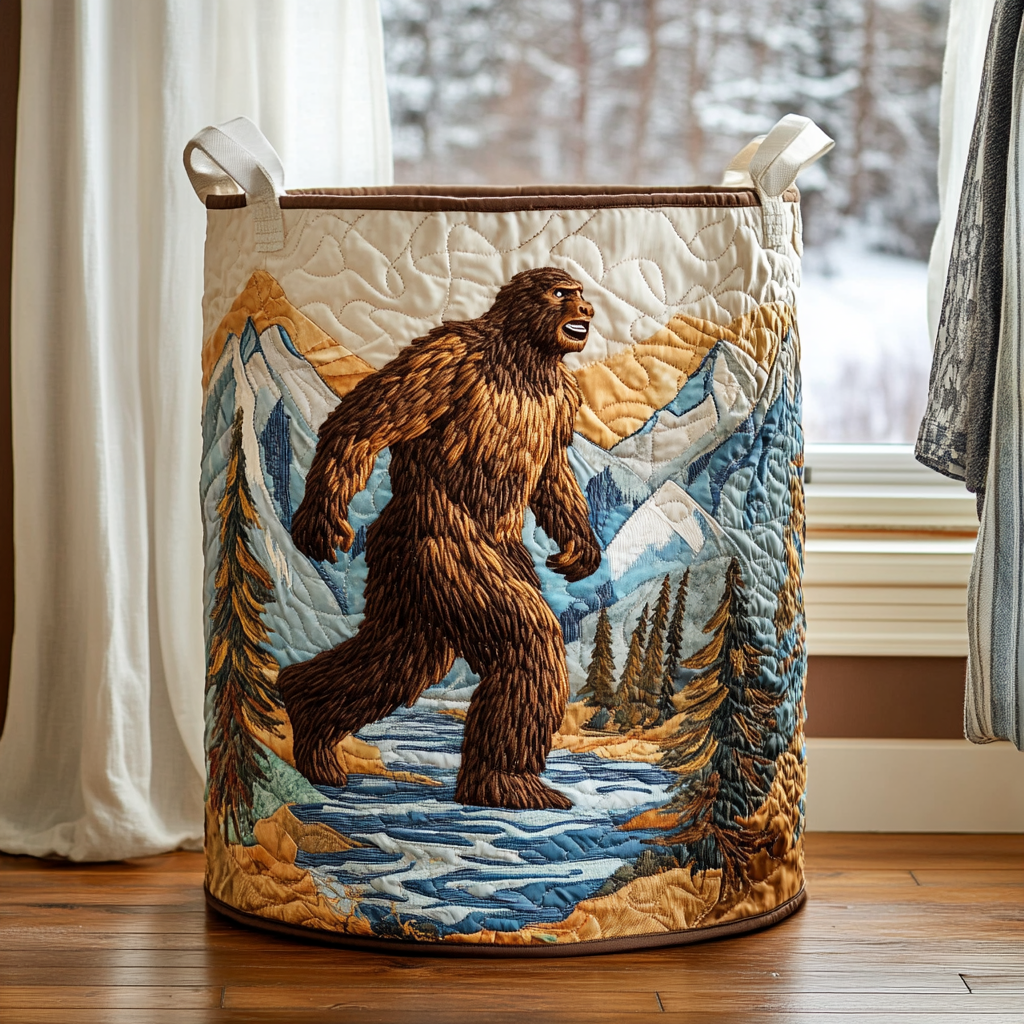 Forest quilted laundry basket