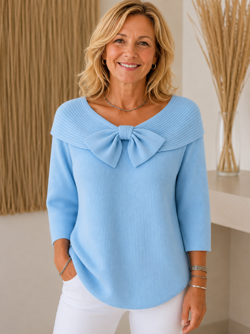 Marsha bow round-neck sweater