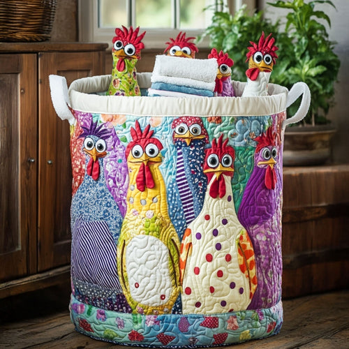Cluck Couture quilted laundry basket