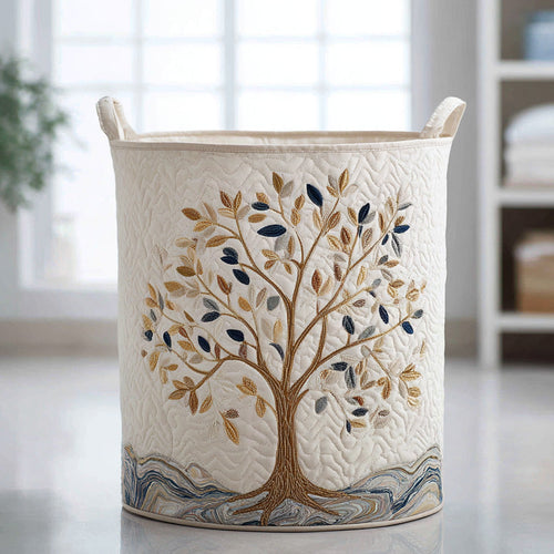 Vital Bloom quilted laundry basket
