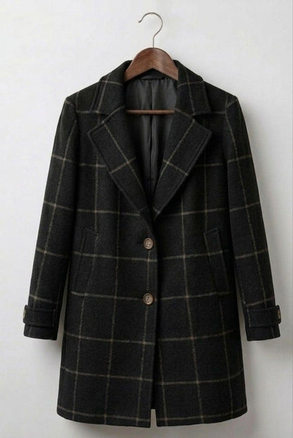 Margot long tweed plaid coat