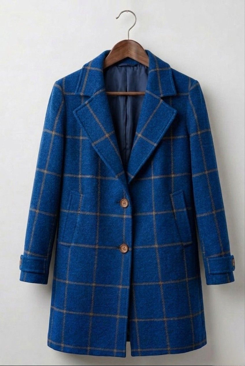 Margot long tweed plaid coat