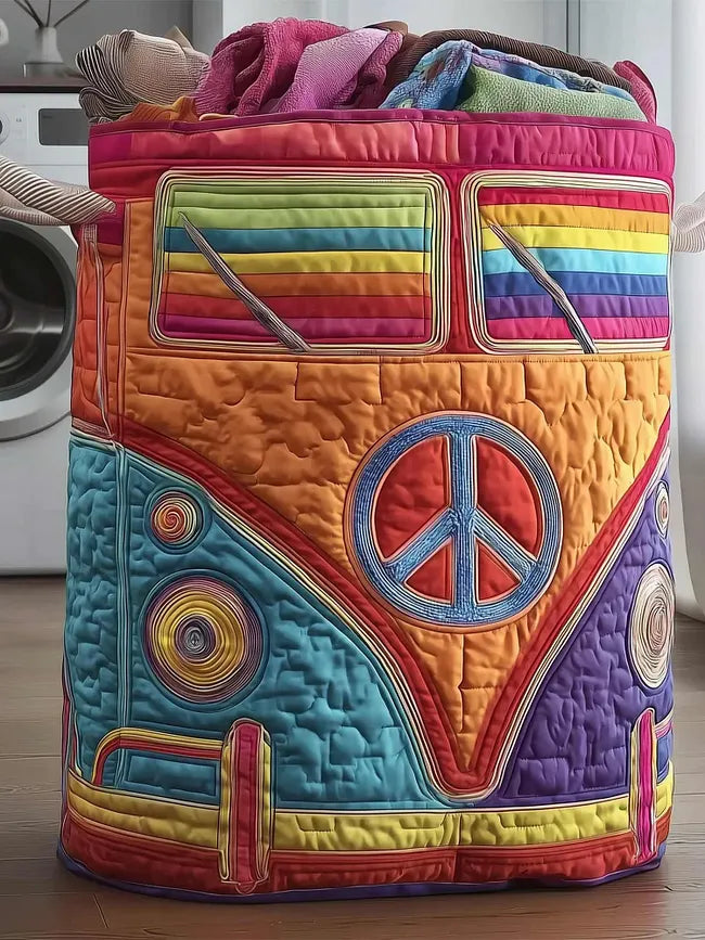 Hippie Van quilted laundry basket