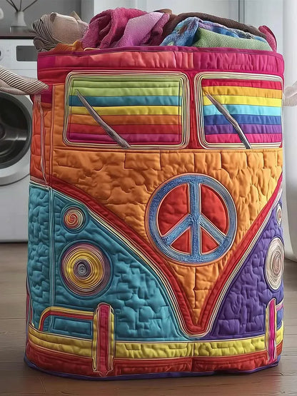 Hippie Van quilted laundry basket