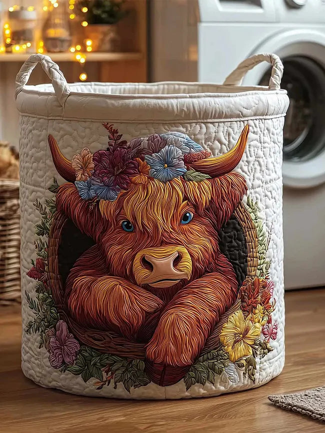 Holiday Farmstead quilted laundry basket