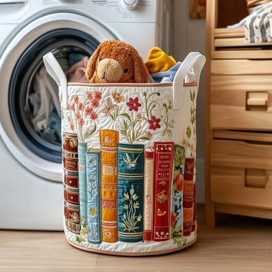 Storybook Blossom quilted laundry basket