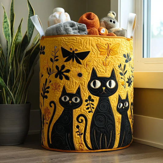 Sunshine Whisker Trio quilted laundry basket